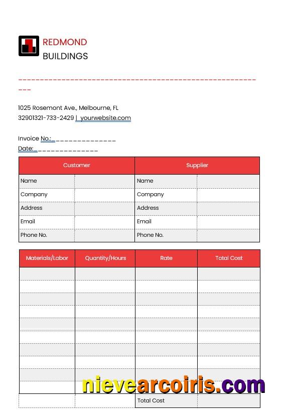 Editable Construction Invoice